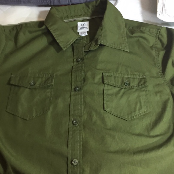 Izod Long Tab Sleeve Button Front  Blouse Size 1X - Picture 6 of 8